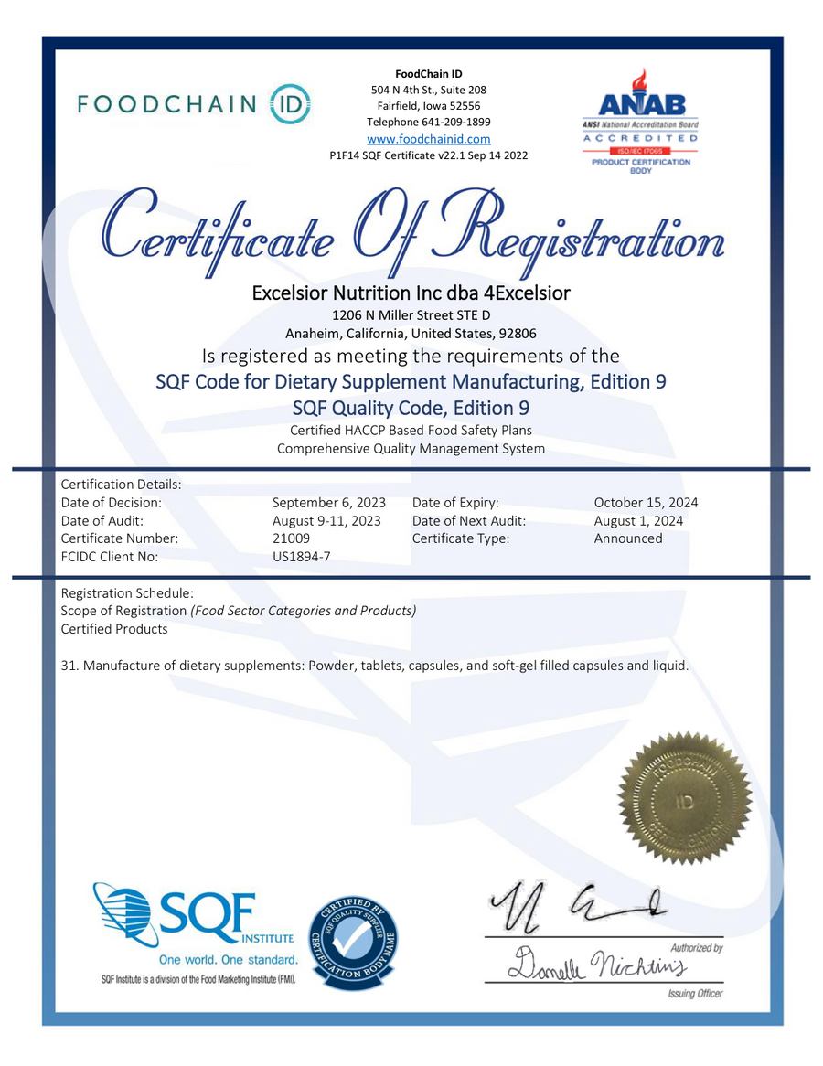 SQF certificate preview